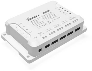 SONOFF 4 kanālu kontrolieris 10A NO/NC/bezsprieguma WiFi 4CHPROR3