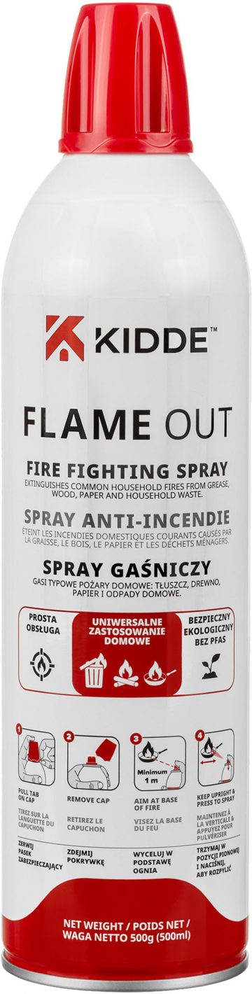 KIDDE FlameOut ugunsdzēsības aerosols 500 mlKIDDE FlameOut ugunsdzēsības aerosols 500 ml