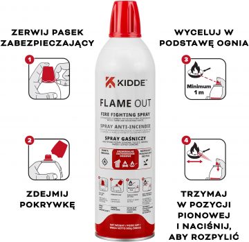 KIDDE FlameOut ugunsdzēsības aerosols 500 ml