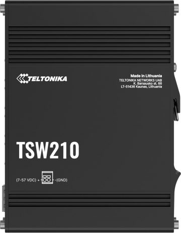 Teltonika TSW210 industriālais komutators 8xGE 2xSFP PoE+ (TSW210000040) DINTeltonika TSW210 industriālais komutators 8xGE 2xSFP PoE+ (TSW210000040) DIN