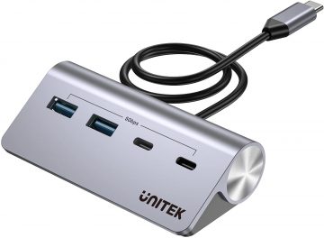 Unitek alumīnija centrmezgls USB-A/USB-C ar 4 portiem, 5 Gbps