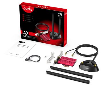 WI-FI 6E PCIE TĪKLA SASKARNES KARTE WE4000 Bluetooth 5.3 2.4&nbsp;GHz, 5&nbsp;GHz, 6&nbsp;GHz 574&nbsp;Mbps + 2402&nbsp;Mbps + 2402&nbsp;Mbps CUDY