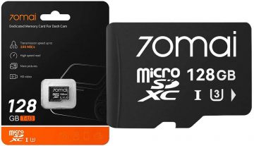 70mai X800 videoreģistrators 4K Omni melns + 70mai 128 GB microSD