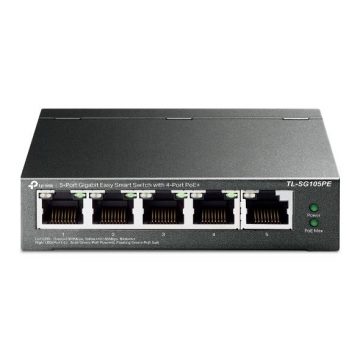Jungiklis|TP-LINK|TL-SG105PE|Stalinis kompiuteris/pjedestalas|5x10Base-T / 100Base-TX / 1000Base-T|PoE prievadas 4|TL-SG105PE
